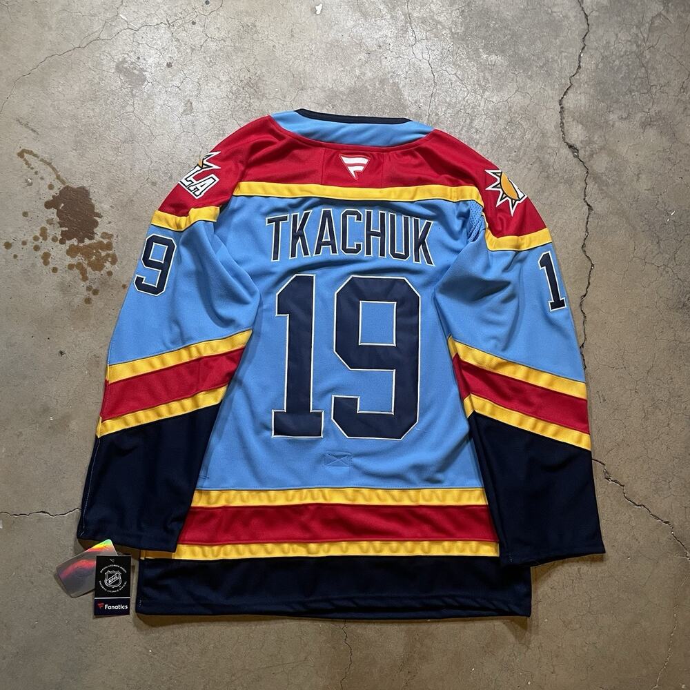 NHL Hockey Matthew Tkachuk #19 Fanatics Player Jersey Blue 50